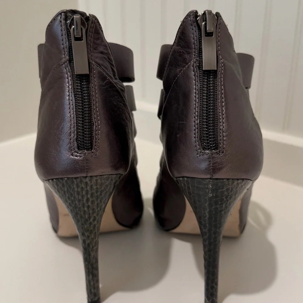 White House Black Market Bronze Strappy High Heel Sandals
